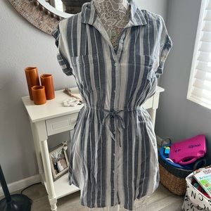 Blue and white dress